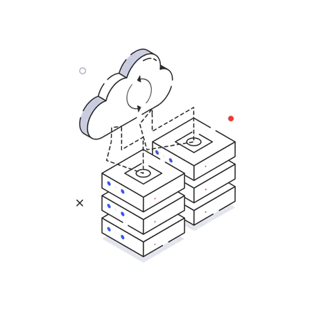 Cloud computing and data storage illustration